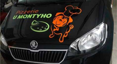 Polep nového auta Pizzerie u Montyho