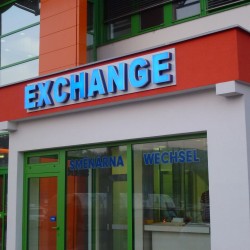 EXCHANGE (2) | Světelná reklama - Plechová plastická 3D reklama