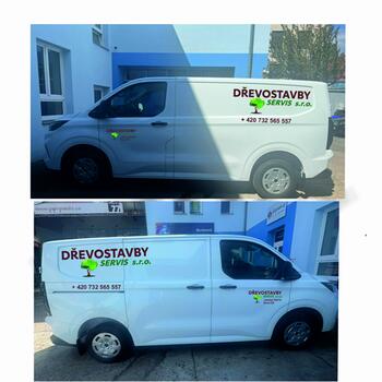 Reference: Polep auta Dřevostavby servis 