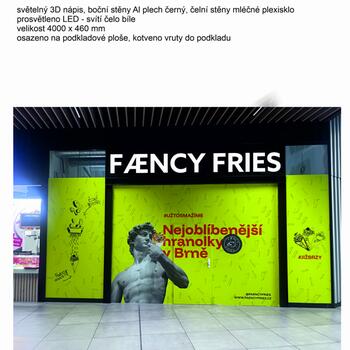 Reference: Faency Fries světelný nápis v OC FUTURUN 